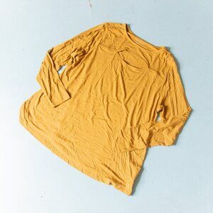 Soft Surroundings Yellow Stretch Fit Crewneck Cutout Long Sleeve Tunic Size 1X